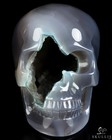 3 5  Agate Geode Hand Carved Crystal Skull  Realistic  Crystal Healing