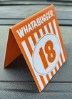 Individual Whataburger Restaurant Table Tent Number   18