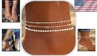 Layered Anklet Bracelets For Women 3pcs Gold Silver Heart Chain Summer Jewelry