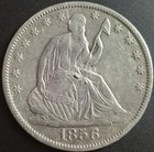 1856 Seated Liberty Half Dollar  tce  Love Token Engraved  Enameled Blue black 