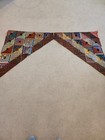 Antique Vintage Handmade Satin   Velvet Log Cabin Cutter Quilt Remnant
