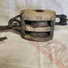 Antique Nautical Pulley 2 Sheaves Hook As Found Condition Very Old