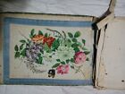 Antique Chinese Art Silk Gouache Painting Flowers W  Butterflies Book Album 