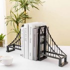 Decorative Bookends  Black Metal Suspension Bridge Design Bookends  Set Of 2