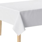Sofinni White Vinyl Tablecloth  Waterproof Flannel Back Table Cloth  Wipe Clean 