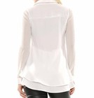 Why Dress Mesh Long Sleeve Blouse With Double Layered Back Size Xl
