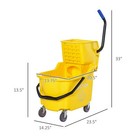 Side Press Wringer Combo Commercial Mop Bucket Wheels Janitorial Floor Cleaning