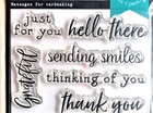 Sending Smiles Sayings Greetings 3x4  Poly Clear Stamp Set Hero Arts Cm335 New 