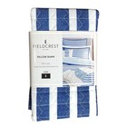 New Fieldcrest Euro Pillow Sham 100  Cotton Coastal Blue Stripes 26  X 26 