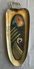 Salvador Teran Mid Century Mexico Bird Mosaic Brass Wall Hanging Art Tray Inlaid