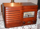 Vintage Air King Tube Radio Restored 252 Works Good  1938 Nice Wood Cabinet 