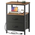  Nightstand With 11 8 d X 15 7 w X 23 6 h  2 Drawers  1 Rustic Brown And Black