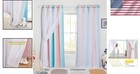 Fairy-themed Pink   Blue Star Hollow Curtains With Light Blocking For Girls Room