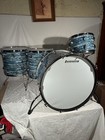 Vintage Ludwig 1970s  3 Ply W rerings 26 14 16 18  In Blue Oyster   Bowling Ball
