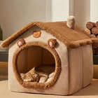 Dog House Kennel Pet Dog Cat Bed For Small Dogs Winter Warm Plush Cat Bed Nest