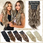 Real Thick Clip In 4pcs Hair Extensions As Human Full Head Real Long Wavy 22inch
