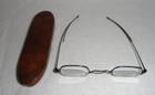 Antique Eyeglasses Spectacles Pre To Civil War Era Round Rectangle W blue Frames