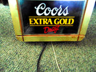 Vintage 1989 Coors Extra Gold Beer 17    Lighted Bar Sign   Clock Working Man Cave