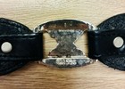 Tony Lama Belt Western Silver Engraved Buckle   Conchos Black Leather Sz 34 1996