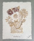 Vintage Interia Basket I Pressed Flower Mixed Media Art Signed Framed 11   9 