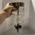 Vintage 17 Inch Round Frosted Glass Light Fixture Cover And Base Circular Design