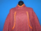 Alaska Native Eskimo Kuspuk 2x Red Blue Floral Tunic Shirt Dress Hooded Pockets
