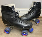 Chicago Roller Skates Mens Size 9 - Black - Blue Wheels - Chicago Skates 8601k