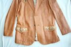 Vtg Snakeskin Leather Blazer Caramel Python Sportcoat Rocker Glam Western Jacket