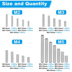 220pcs 304 Stainless Steel Dowel Pin  22 Sizes M2 M3 M4 M5 Cylindrical Shelf Sup