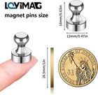 Fridge Magnets 12 Pack Magnet Refrigerator Locker Whiteboard Silver
