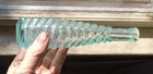 1880s Aqua S p  stickney   Poor  Spiral Ring 6 Sided Peppersauce Bottle Boston