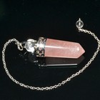 50-60 Mm Natural Rose Quartz Bullet Dowsing Pendulum With Chain Healing Crystal