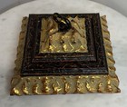 Vtg Style Textured Trinket Box Jewelry Box Resin Ornate Hollywood Regency Decor