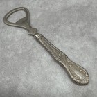 Vintage Sterling Silver Handle Repousse Bottle Opener Barware Drink Cap Remover