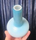 Vintage Antique Cased Blue Satin Blown Art Glass Bottle Vase-exc -l  k 