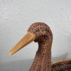 Vintage Wicker Duck Goose Basket Handwoven Bird Basket Rustic Farmhouse Decor