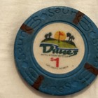  1 Dunes Hotel  Poker Chip Gambling Casino Chip Las Vegas Nevada 