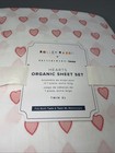 Pottery Barn Roller Rabbit Pink Hearts Organic Sheet Set  Twiin twin Xl  New