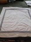 Pottery Barn Organic Cotton Stripe Euro Pillow Sham White blue 26x26 Case