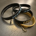 New Moon Twilight Movie Rubber Bracelets Set Of 4 With Charms Wolf Girl Jacob 