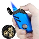 2 Pack Torch Lighter Triple Jet Flame Butane Refillable Torch Lighters With Box