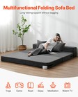 Folding Sofa Bed 3-in-1 Foldable Couch Bed With 2 Pillows Dark Grey Queen