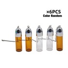 6 X 57mm Portable Travel Dispenser Mini Glass Storage Bottles With Small Spoon
