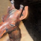 Vintage Mcm Leather Wrapped Giraffe Figurine 1970s Handmade Folk Art