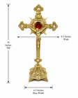 Ornate High Polished Brass Crossed Reliquary With Corpus And Inri 16 Inches Tall