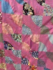 Vintage Quilt Top  Machine Stitched -68x 82  Bubble Gum Pinks