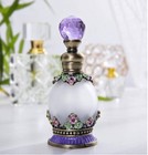 15ml Antique Crystal Glass Perfume Bottle Small Flower Embelished Fancy Retro Ro