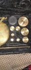 Brass Balance Jewelers apothecary s Scale 13pc In Velvet Case Made In India 2009