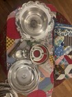 Vintage Silverplate Chafing Dish     Complete Set     Burner  Insert  Lid  Handle