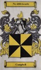 Campbell Surname History Coat Of Arms Family Crest 11x17 W  Clear Plastic Sleeve